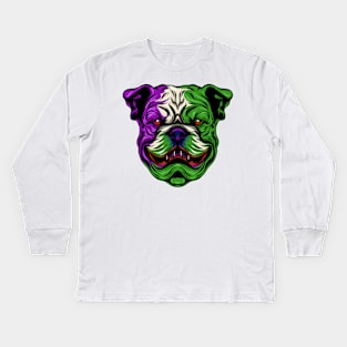 The Mischievous English Bulldog Light Kids Long Sleeve T-Shirt